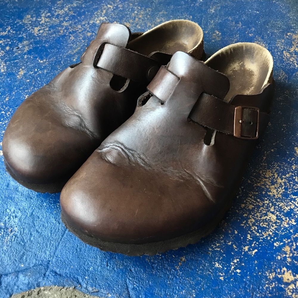 Birkenstock Boston Clogs Brown Oiled Leather 39